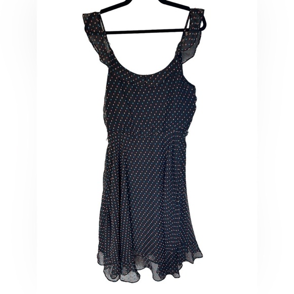 Betsey Johnson Women’s Textured Swiss Dot Multi Colored Faux Wrap Dress Sz 8” - Picture 4 of 15